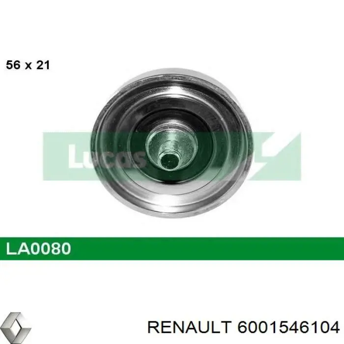 Ролик приводного ременя, паразитний Renault (RVI) 6001546104 ціна, від 14.91 USD
