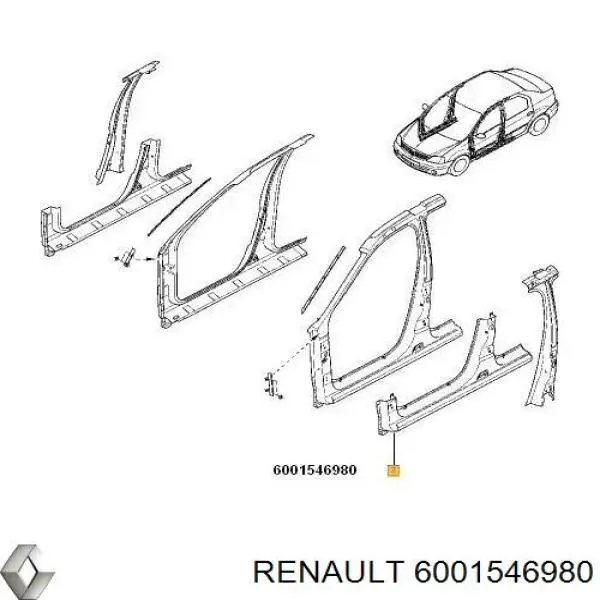 6001546980 Renault (RVI) поріг зовнішній лівий