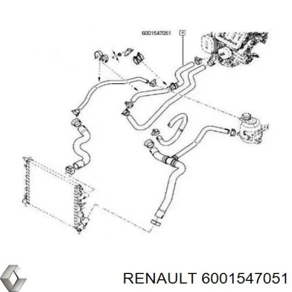 Шланг радіатора опалювача/пічки, подача Renault (RVI) 6001547051 ціна, від 10.81 USD