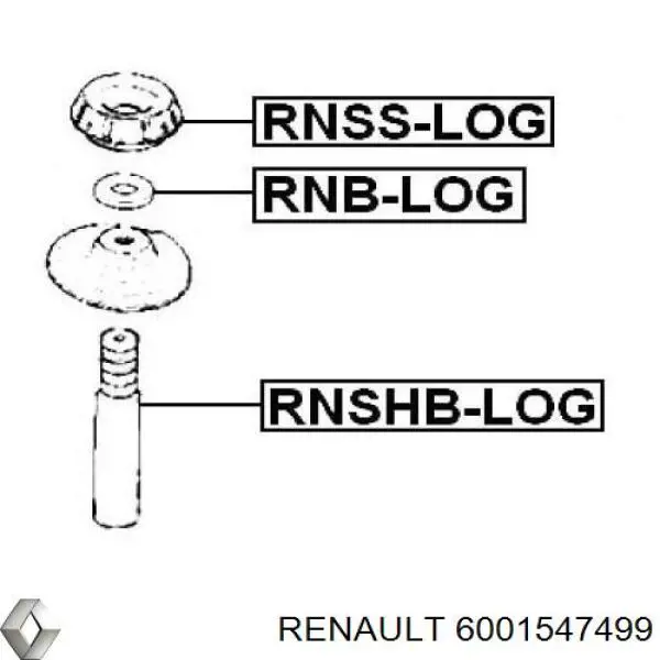 Опора стійки амортизатора переднього Renault (RVI) 6001547499 ціна, від 10.43 USD