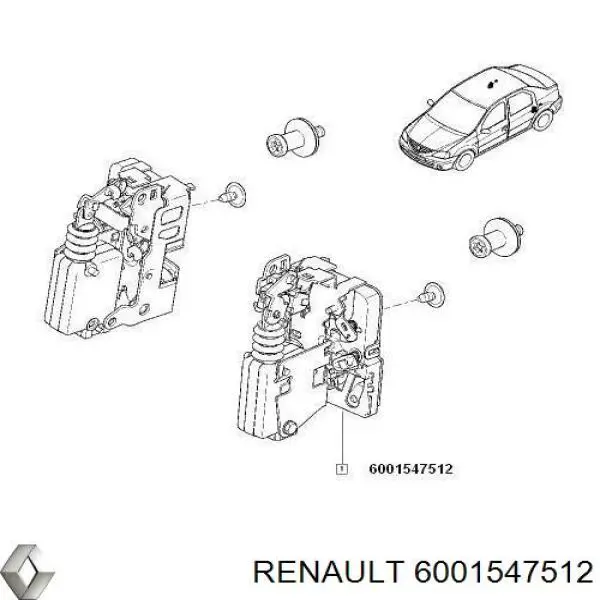 6001547512 Renault (RVI) Замок задньої дверї, правої