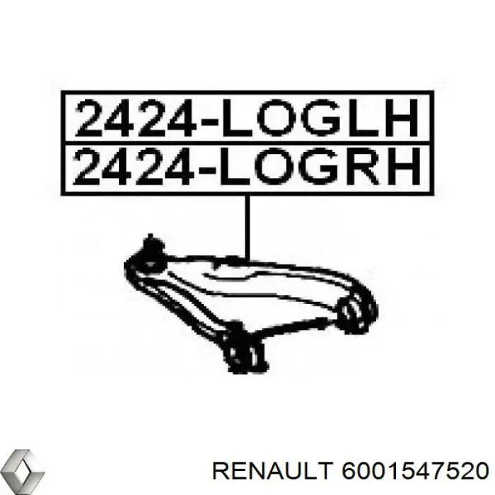 6001547520 Renault (RVI) важіль передньої підвіски нижній, лівий