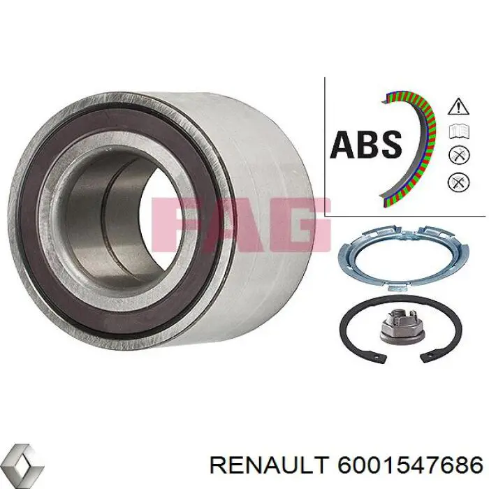 Підшипник маточини передньої 6001547686 Renault (RVI)