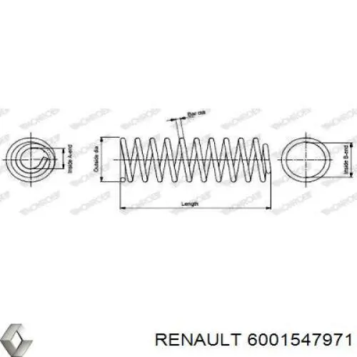 6001547971 Renault (RVI) пружина задня