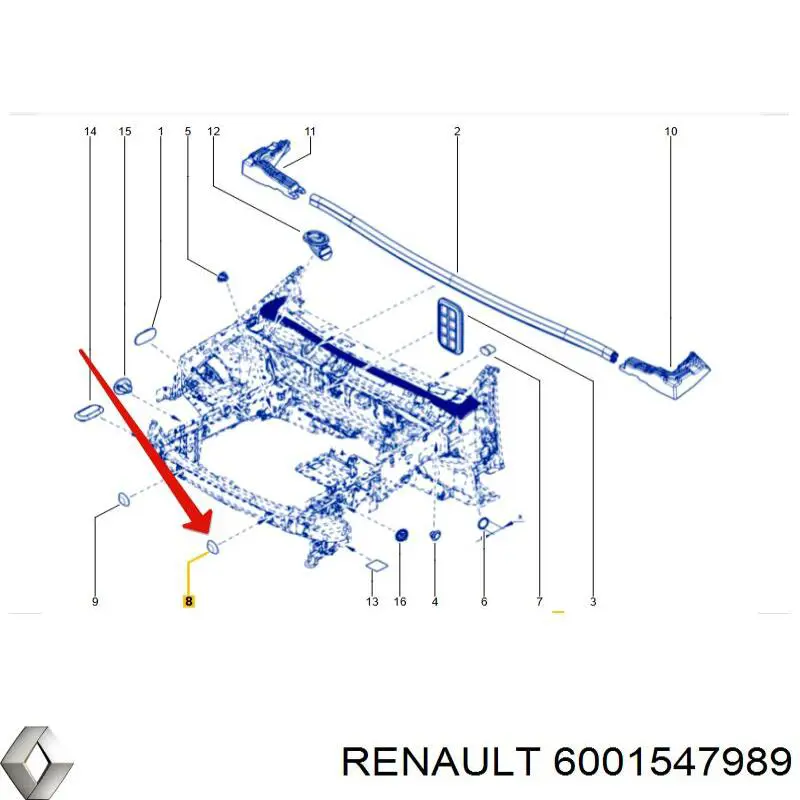  Renault (RVI) 6001547989 ціна, від 1.72 USD