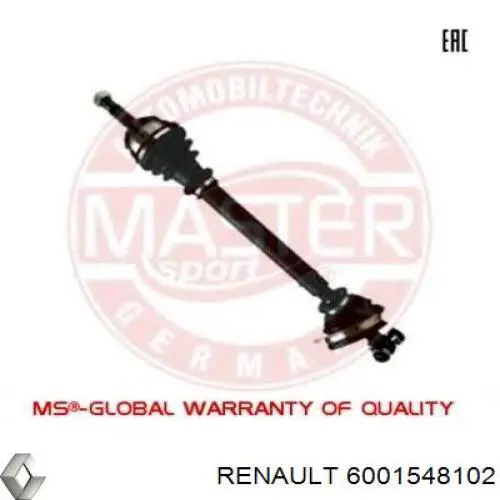 Ліва піввісь 6001548102 Renault (RVI)