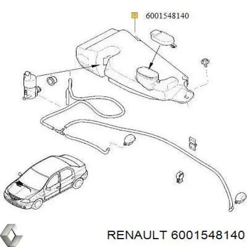 Бачок омивача лобового скла Renault (RVI) 6001548140 ціна, від 10.99 USD