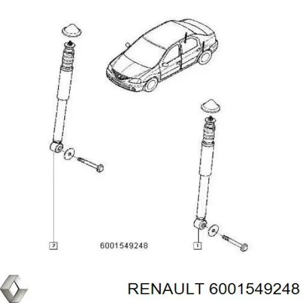 6001549248 Renault (RVI) амортизатор задній