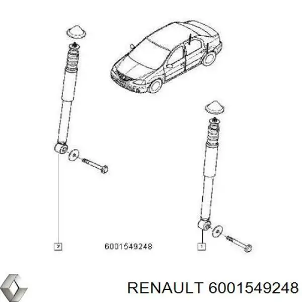 Амортизатор задній Renault (RVI) 6001549248 ціна, від 62.00 USD