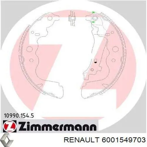Купити 6001549703 Renault (RVI) Колодки гальмові задні, барабанні