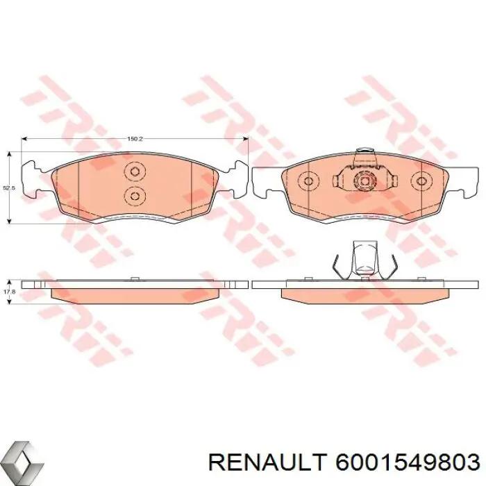 Купити 6001549803 Renault (RVI) Колодки гальмівні передні, дискові