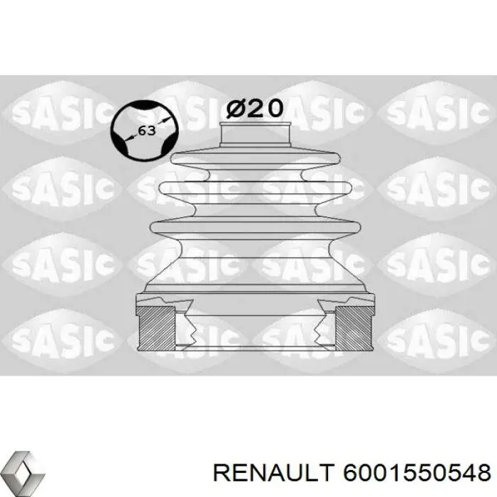 6001550548 Renault (RVI) пильник шруса внутрішній, передній піввісі