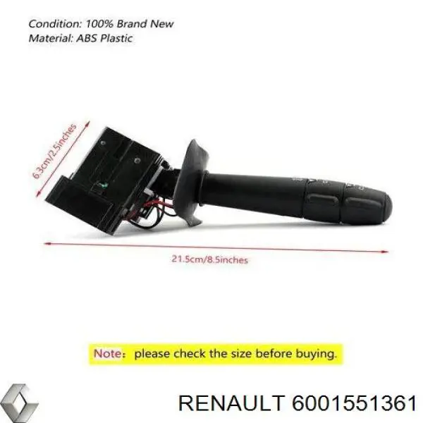 Перемикач підрульовий, лівий 901057668 Renault (RVI)