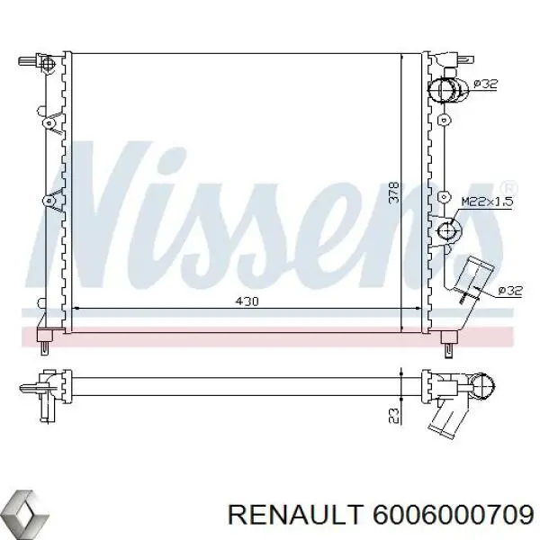 Купити 7701047888 Renault (RVI) Радіатор двигуна