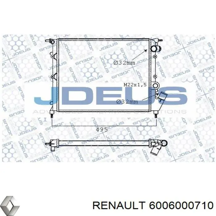 Радіатор основний Renault (RVI) 6006000710 ціна, від 34.19 USD