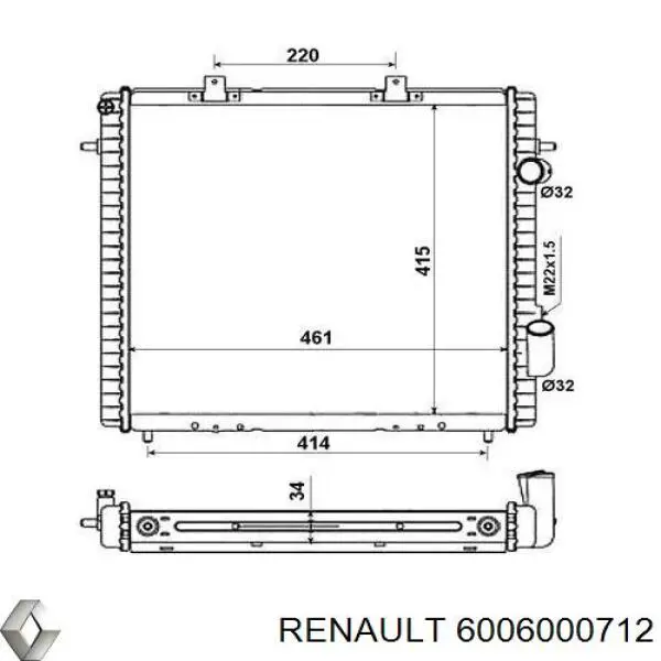 Купити 6006000712 Renault (RVI) Радіатор двигуна