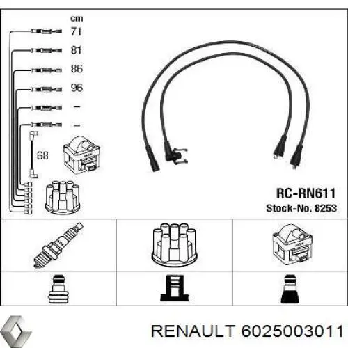 Купити 6025003011 Renault (RVI) Провід високовольтні, комплект