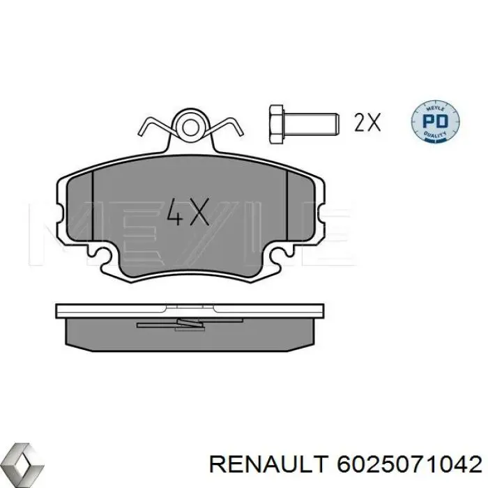Купити 6025071042 Renault (RVI) Колодки гальмівні передні, дискові