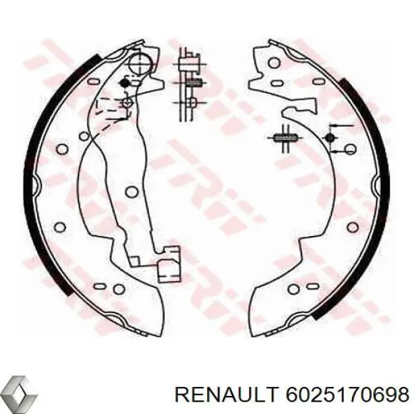 Колодки гальмові задні, барабанні 6025170698 Renault (RVI)