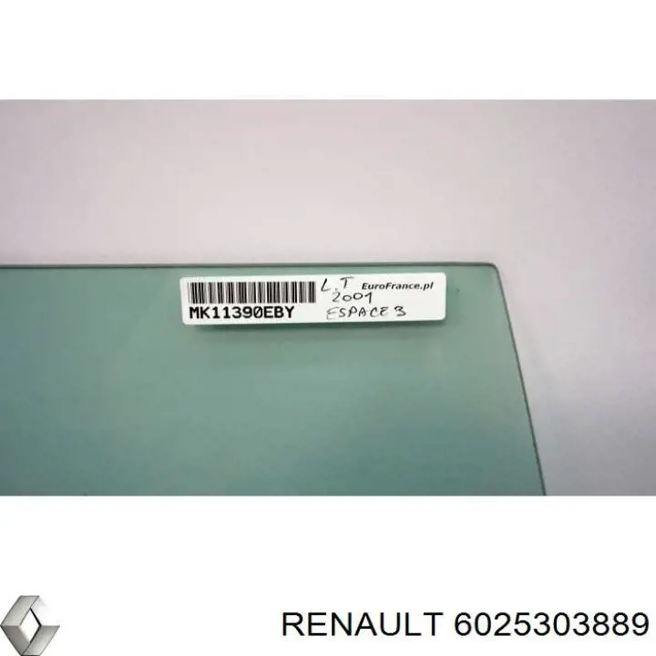 Скло задньої двері лівої 6025303889 Renault (RVI)