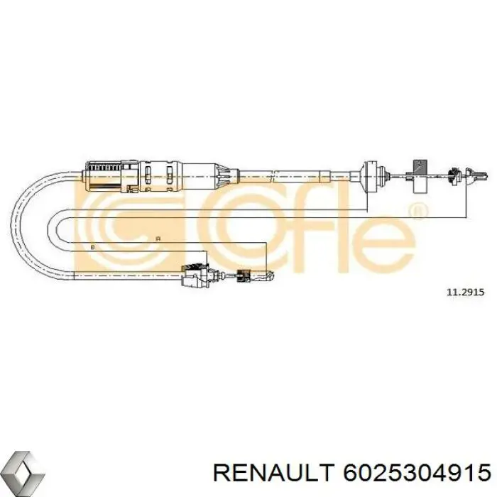 Трос зчеплення Renault (RVI) 6025304915 ціна, від 27.07 USD