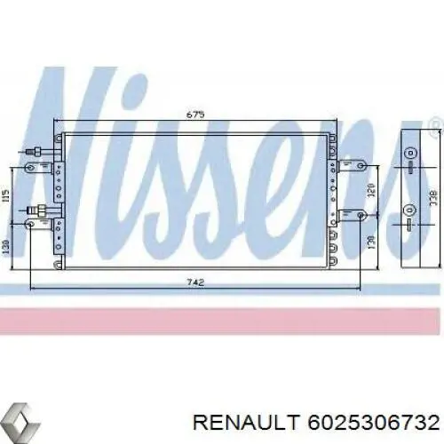 Конденсатор кондиціонера Renault (RVI) 6025306732 ціна, від 215.18 USD