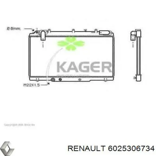 Радіатор основний Renault (RVI) 6025306734 ціна, від 161.84 USD