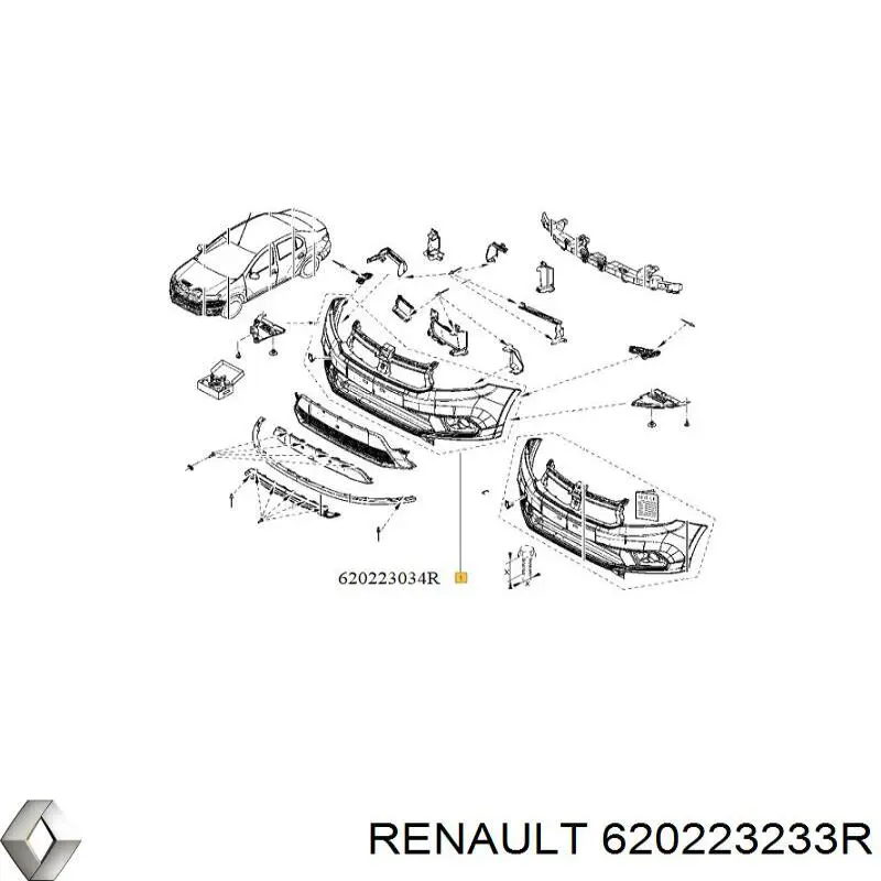 Бампер на авто Renault (RVI) 620223233R ціна, від 106.26 USD