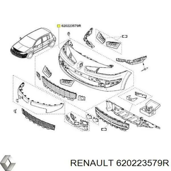 Бампер передній Renault Megane II