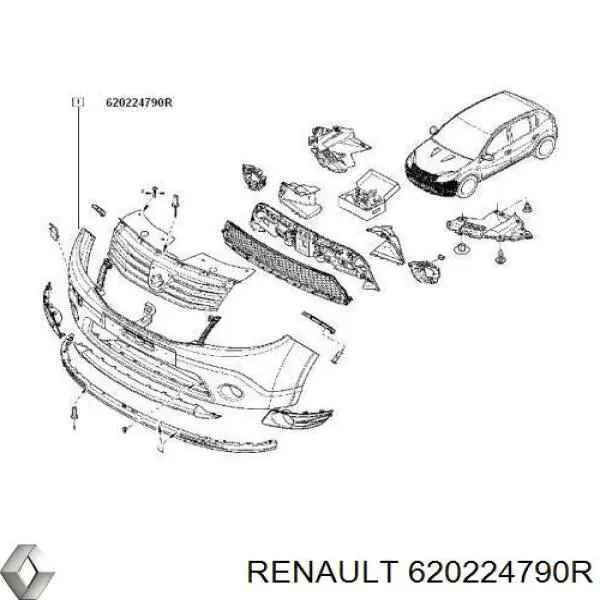 620224790R Renault (RVI) бампер передній