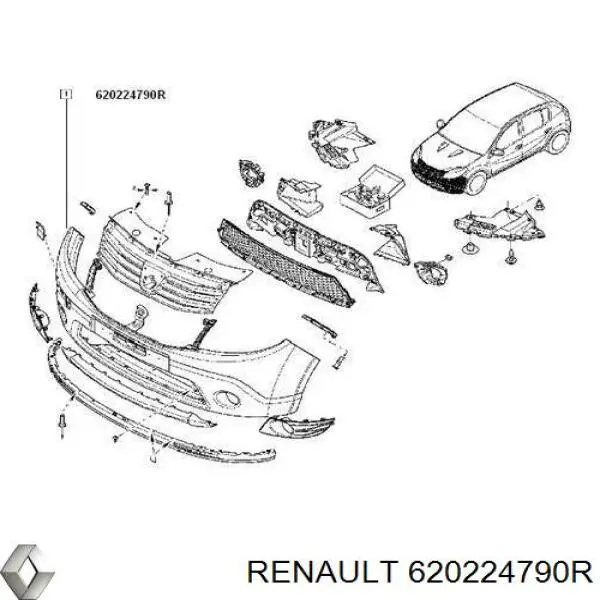 Бампер на авто Renault (RVI) 620224790R ціна, від 74.09 USD