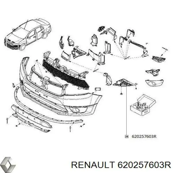 Купити 620257603R Renault (RVI) Захист бампера переднього, лівий