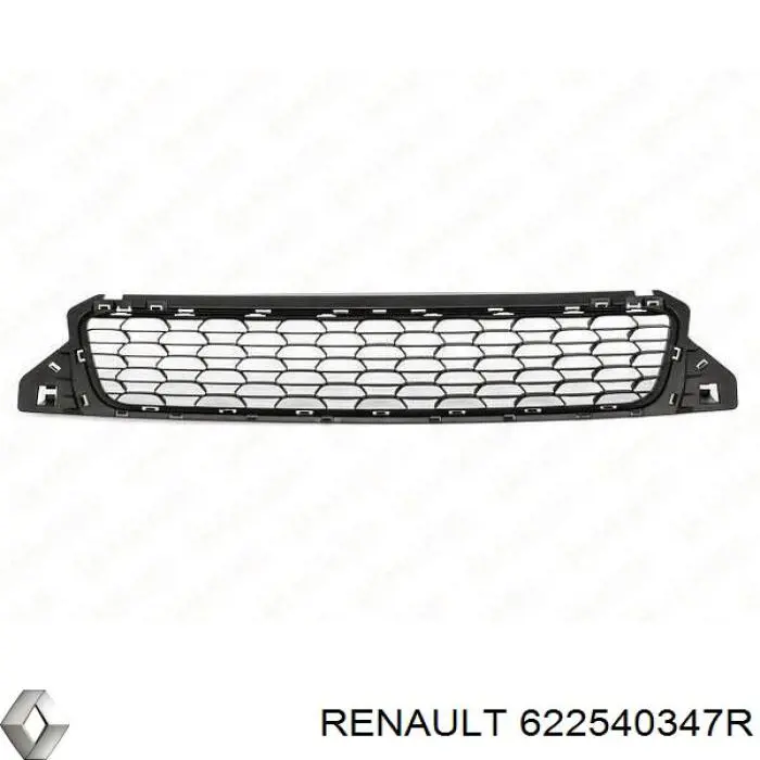 Решітка переднього бампера, центральна Renault (RVI) 622540347R ціна, від 15.10 USD