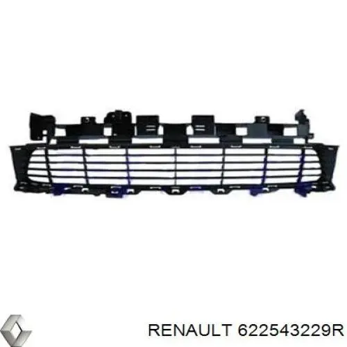Решітка переднього бампера, центральна Renault (RVI) 622543229R ціна, від 39.06 USD