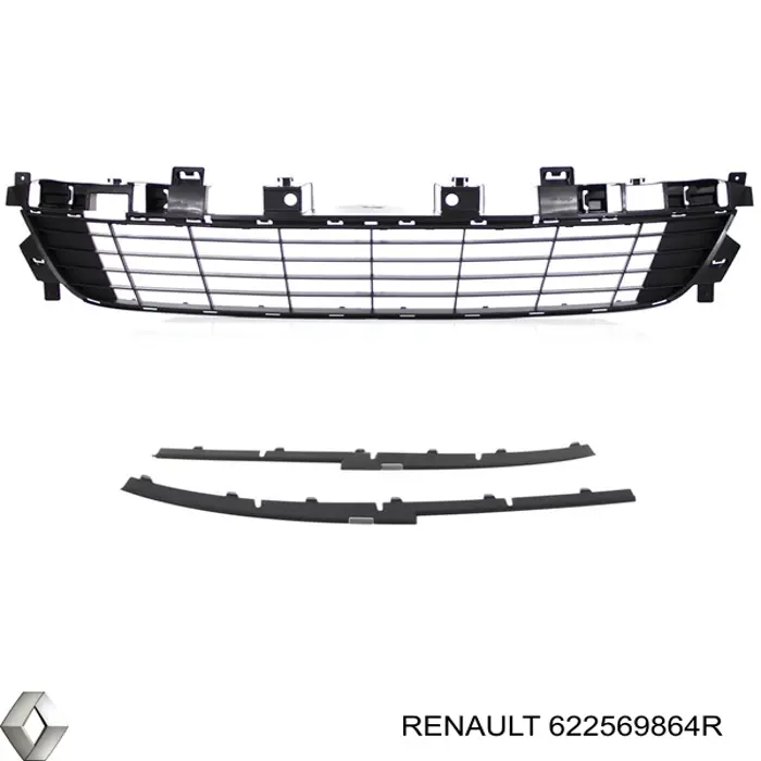 Решітка переднього бампера Renault (RVI) 622569864R ціна, від 288.86 USD