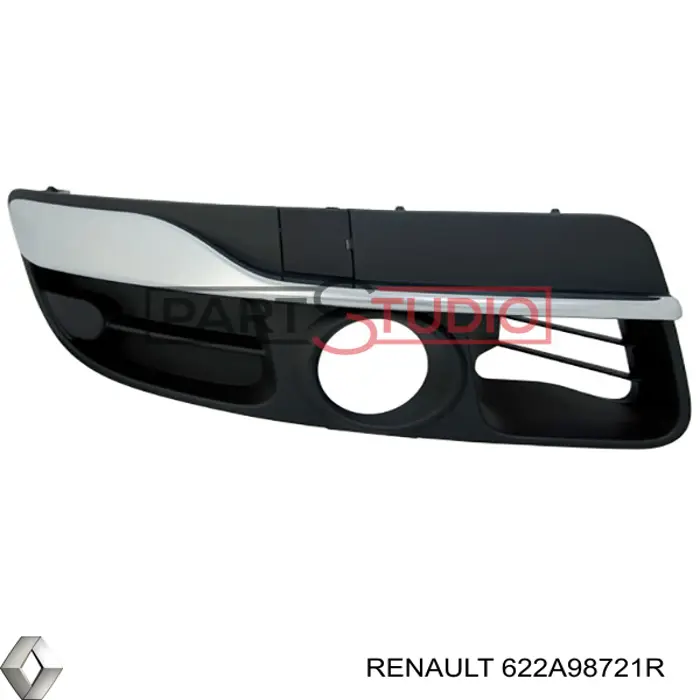 Заглушка/ решітка протитуманних фар бампера переднього Renault Laguna 3 (KT0) (Рено Лагуна)