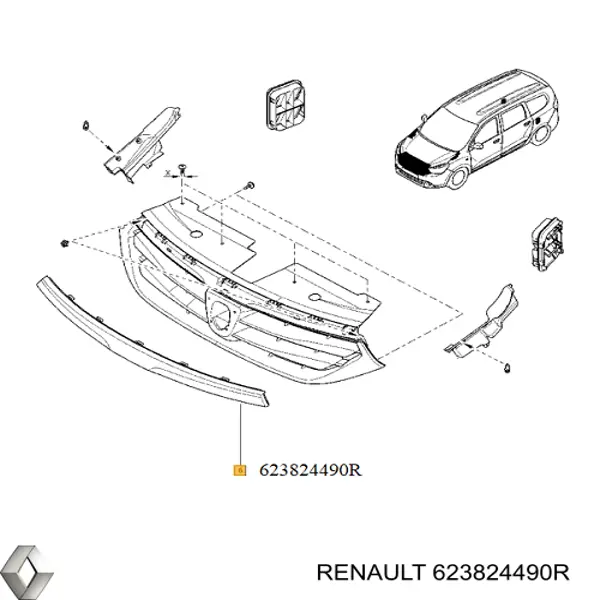623824490R Renault (RVI) накладка (рамка решітки радіатора)