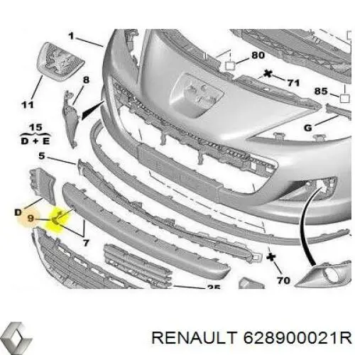 Фірмовий значок капота Renault (RVI) 628900021R ціна, від 68.08 USD