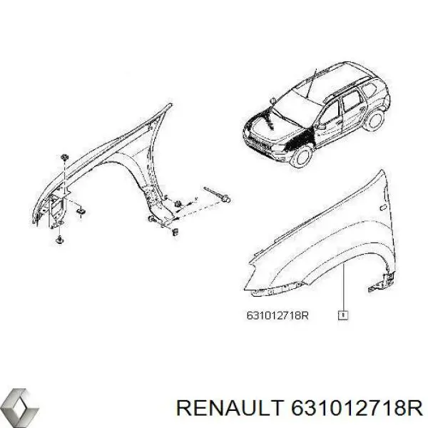 Крило переднє ліве 631012718R Renault (RVI)