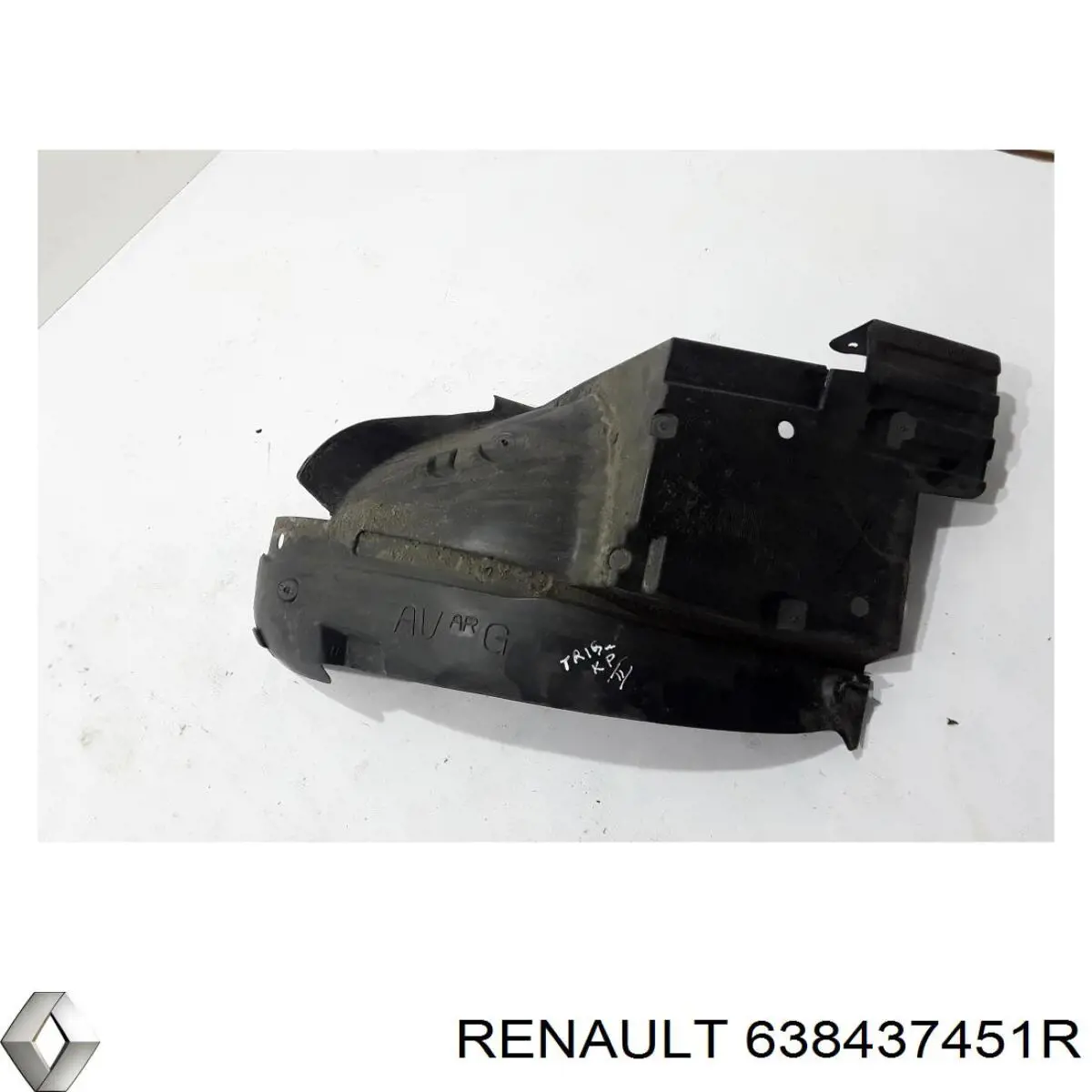 Підкрилок переднього крила, лівий задній Renault (RVI) 638438990R ціна, від 29.14 USD