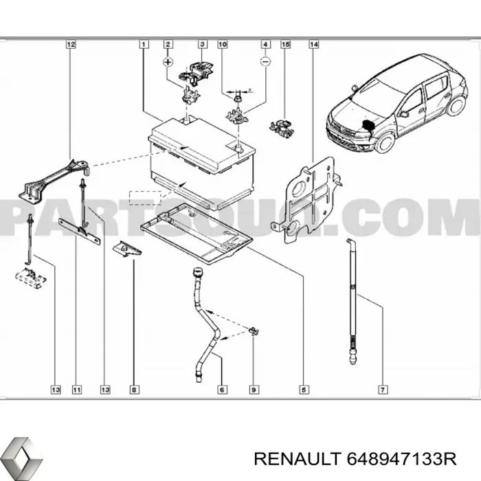 Піддон акумулятора (АКБ) 648947133R Renault (RVI)