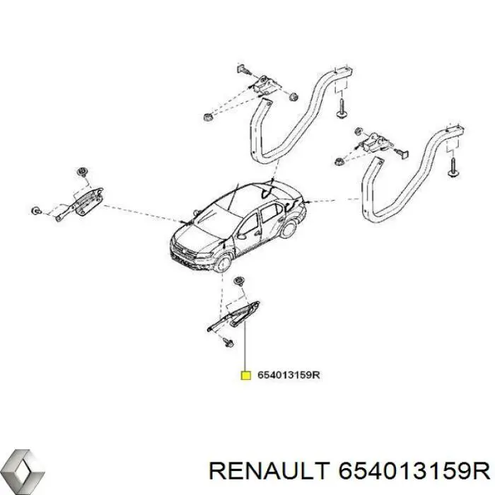 Петля капота, ліва Renault (RVI) 654013159R ціна, від 14.87 USD