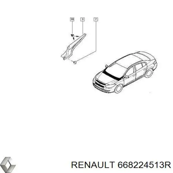 668224513R Renault (RVI) заглушка жабо збоку