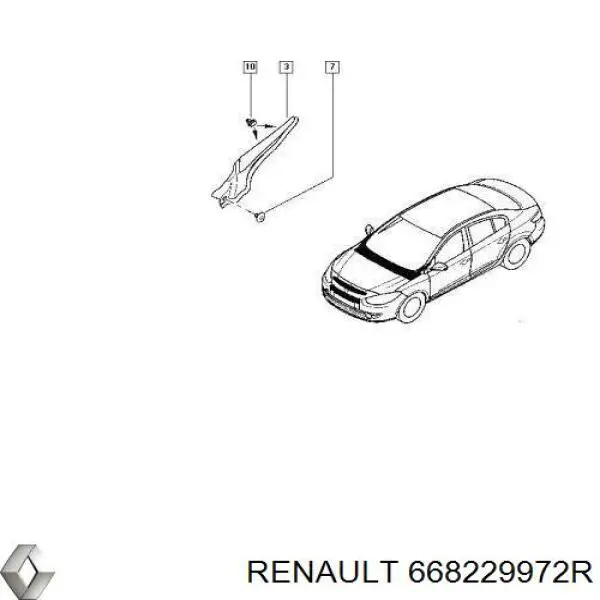 Заглушка жабо збоку Renault (RVI) 668229972R ціна, від 14.78 USD