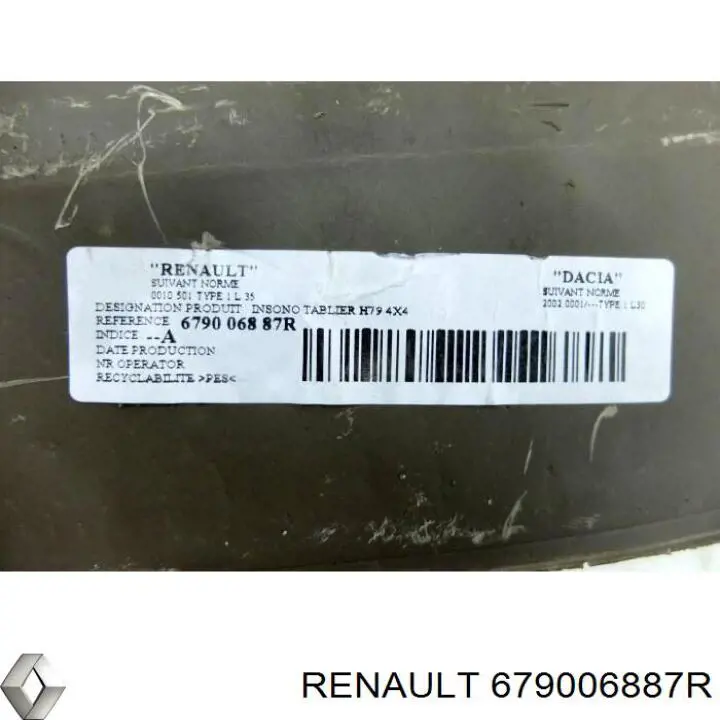 679006887R Renault (RVI) шумоізоляція моторного щита
