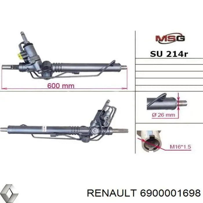 Купити 6900001698 Renault (RVI) Рульова рейка