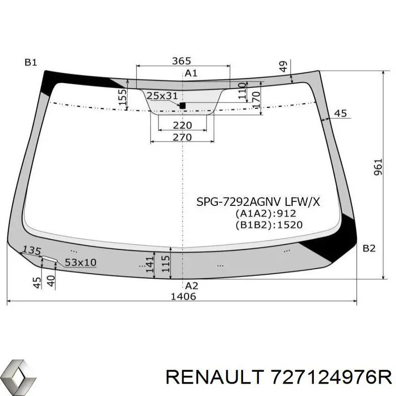 Скло лобове 7292AGNBLV KMK