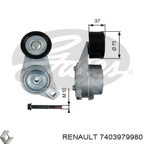 Натягувач приводного ременя Renault (RVI) 7403979980 ціна, від 37.73 USD