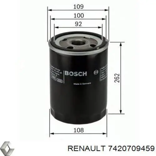 7420709459 Renault (RVI) фільтр масляний