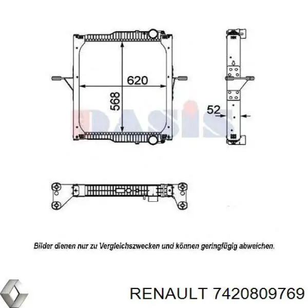 Купити 7420809769 Renault (RVI) Радіатор двигуна